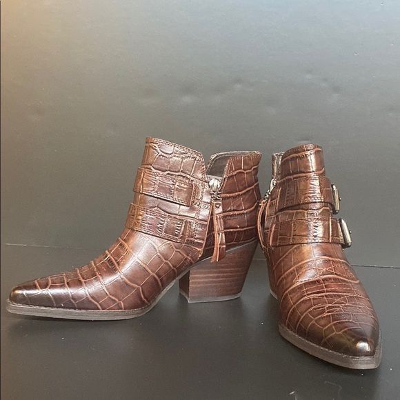 Anthropologie x Sam Edelman Windsor Ankle Western Bootie Chocolate Brown Sz 6 - Picture 4 of 8